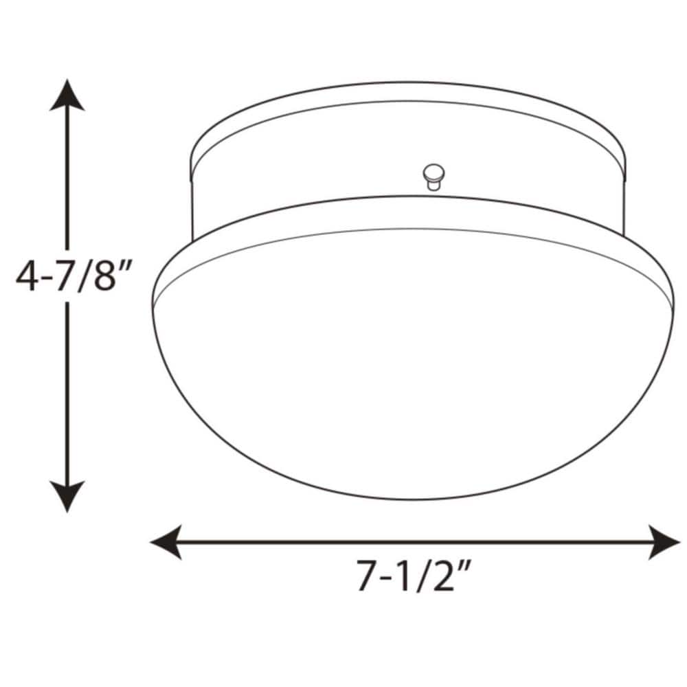 1-Light White Flush Mount with White Glass - Hercitys