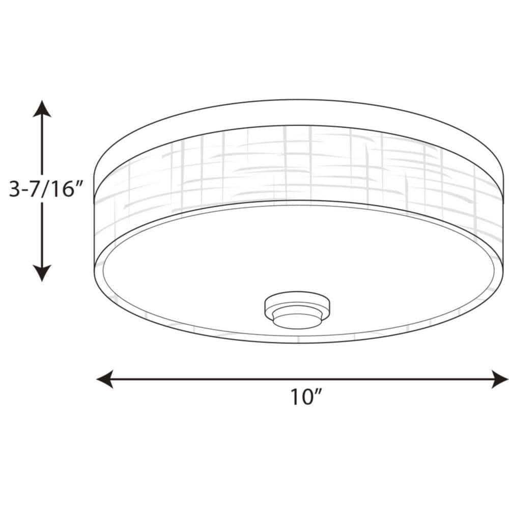 10 in. Weaver Collection 1-Light Brushed Nickel Integrated LED Flush Mount - Hercitys