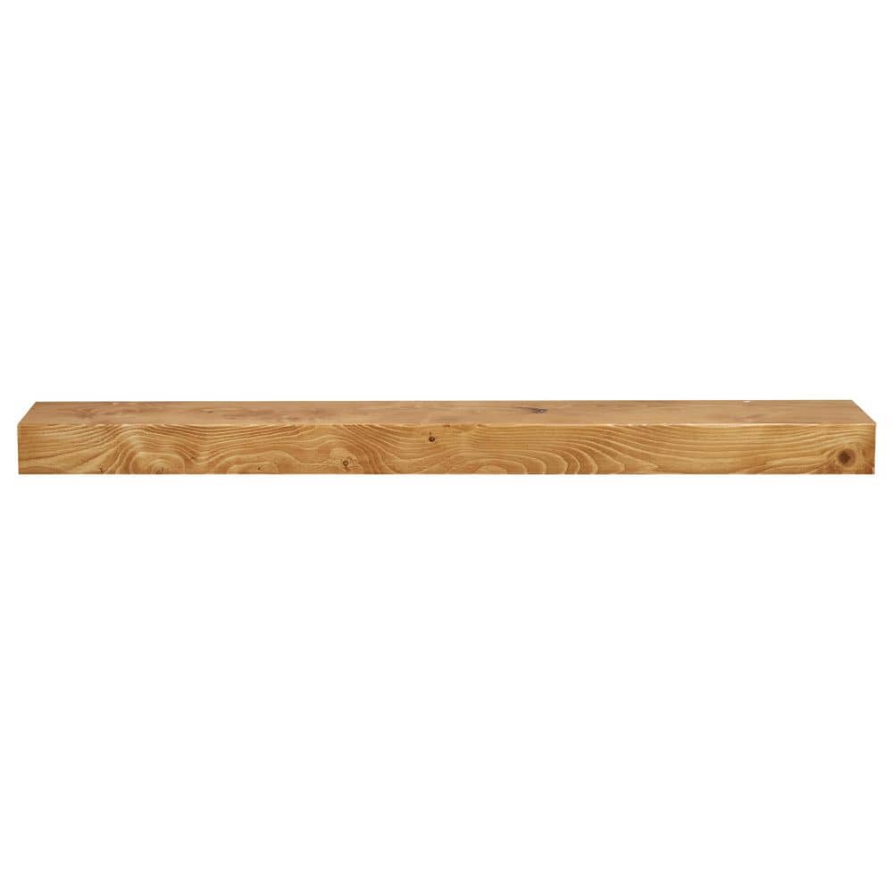 24 in. Aged Oak Smooth Timber Floating Shelf-Versatile Wood Mantel and Wall Shelf - Hercitys