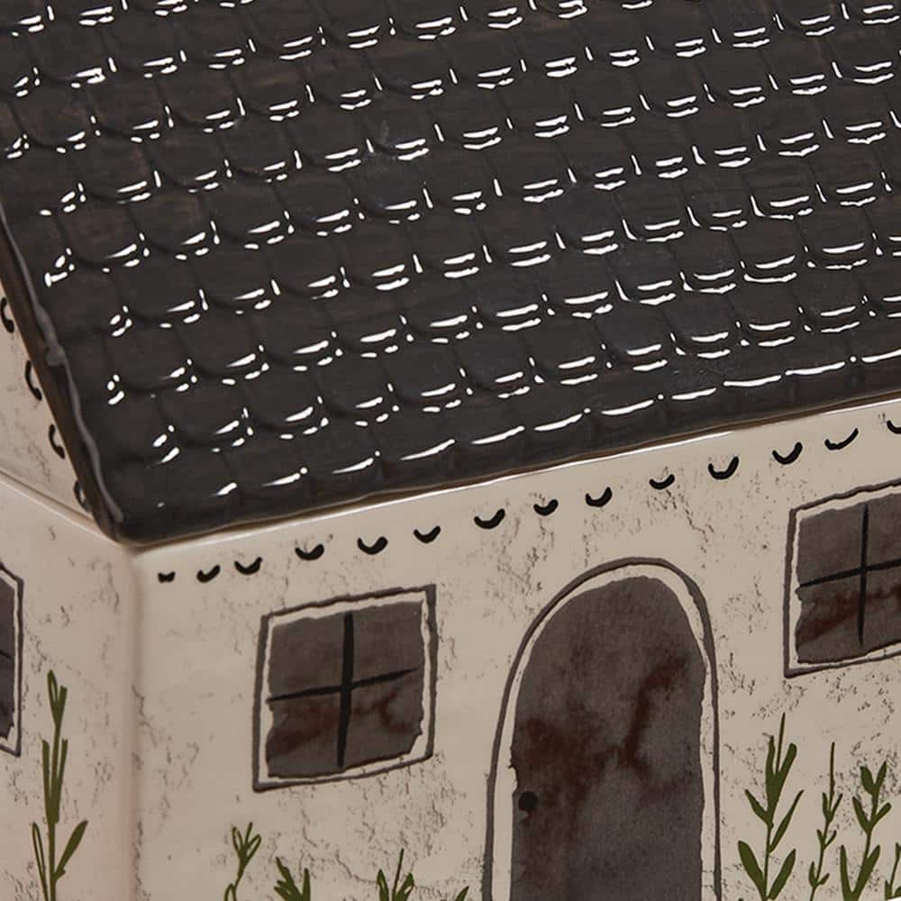 1 White 8.75 in. Stone Together Cookie Jar - Hercitys