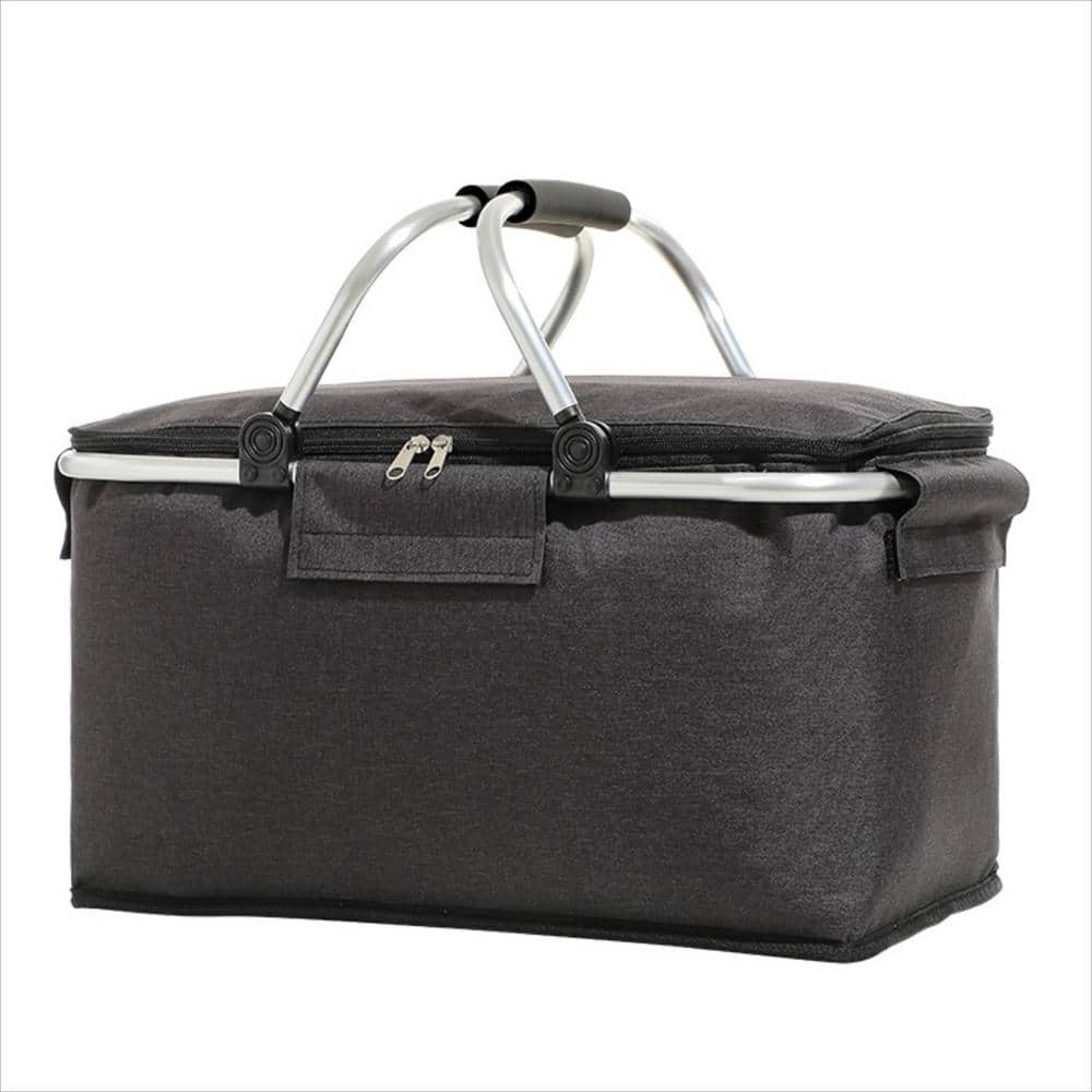 20 qt. Large Insulated Foldable Soft-Side Cooler Bag for Camping, Picnic, Travel in Black - Hercitys