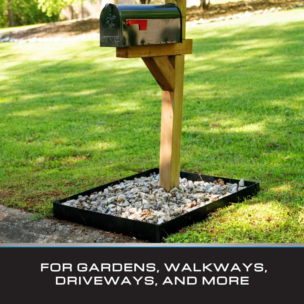 1.5 in. x 1.5 in. x 14.5 in. Black 90° Landscape Edging Angle Bracket in Steel 14 in. Landscape Edging (4-Piece) - Hercitys