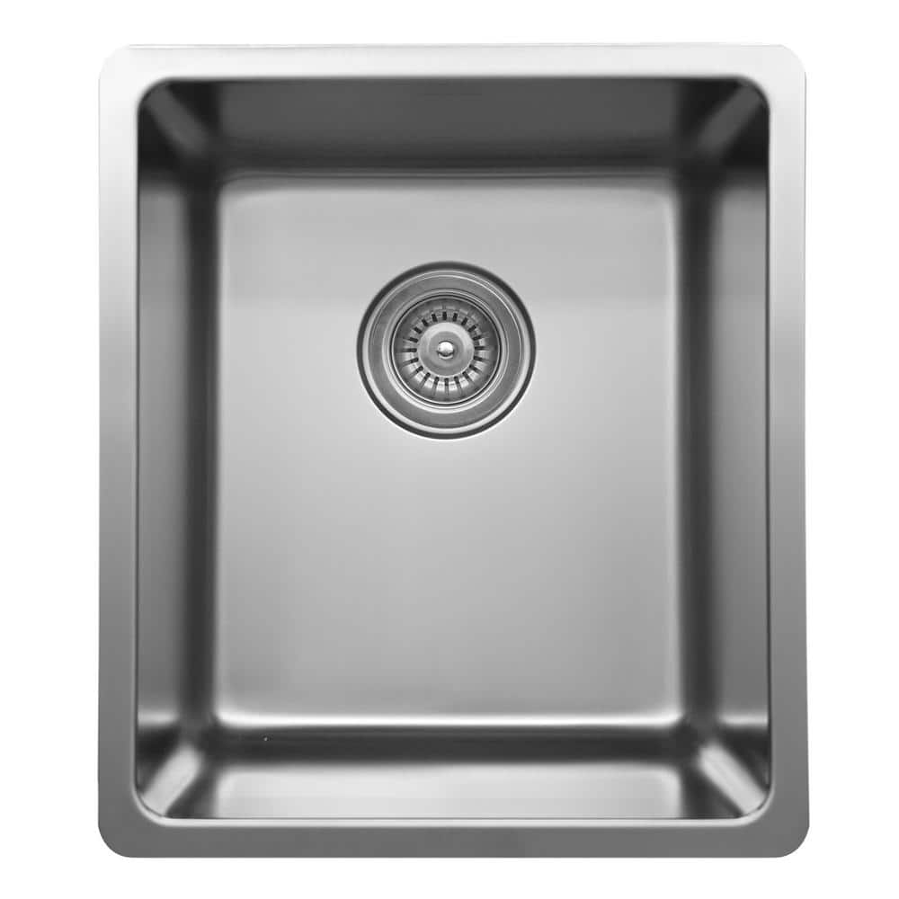 18-Gauge Stainless Steel 15 in. Single Bowl Undermount Bar Sink with Accessories - Hercitys