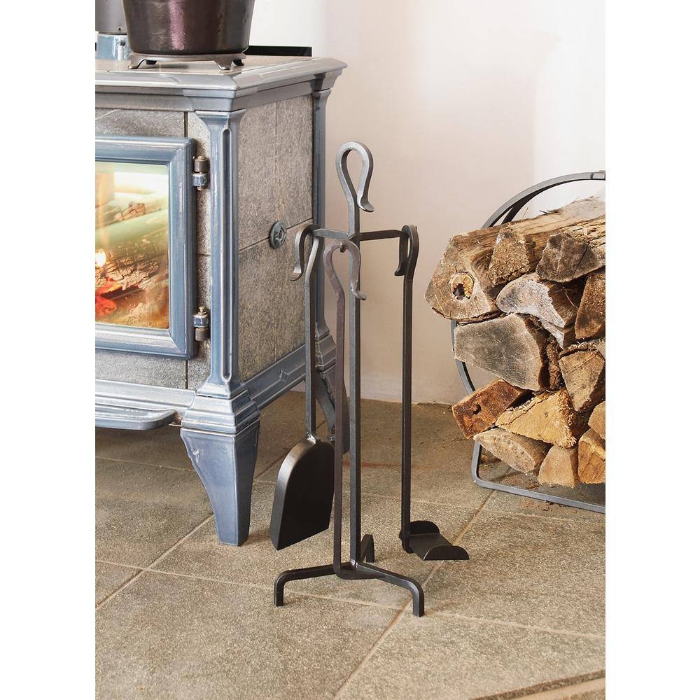 26 in. Tall Black Berlin Iron Set of 4 Mini Fireplace Tools - Hercitys