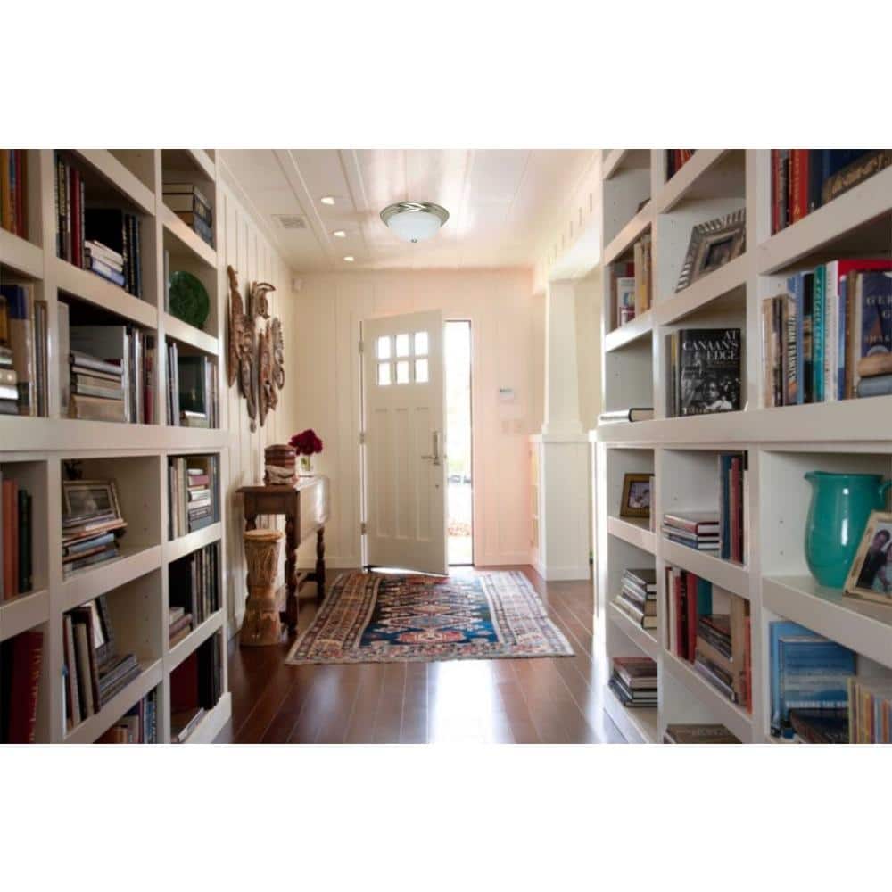 3-Light Brushed Nickel Flush Mount with Alabaster Glass - Hercitys