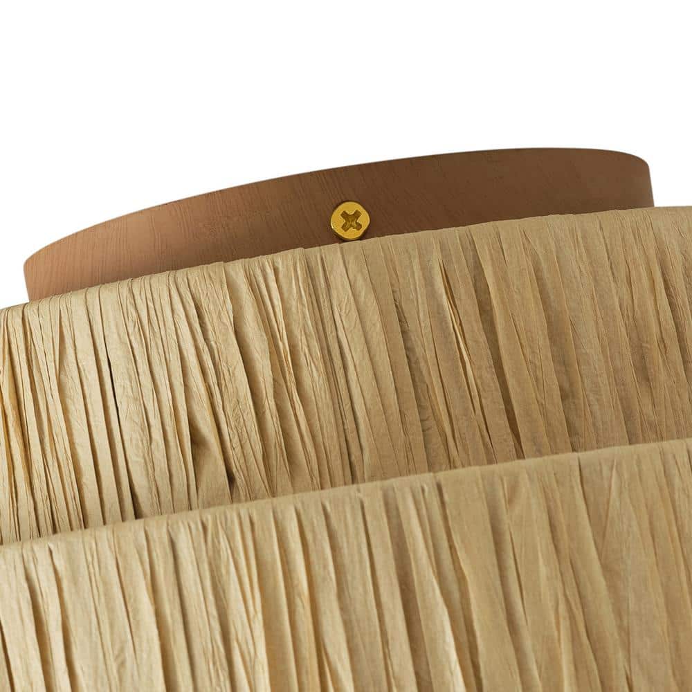 11.02 in. 1-Light Boho Hand Woven Semi-Flush Mount Farmhouse Island Close to Ceiling Light - Hercitys