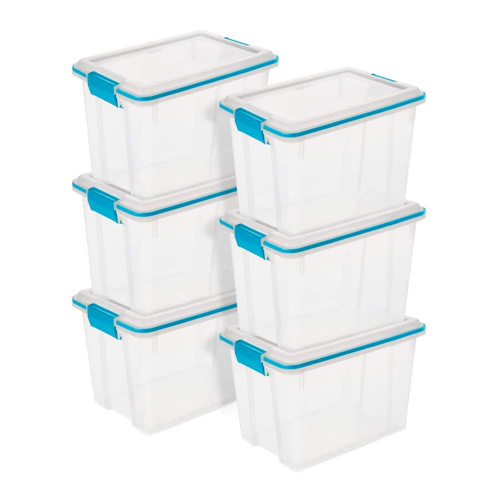 20 Qt. Gasket Box with Clear Base and Lid (6-Pack) - Hercitys