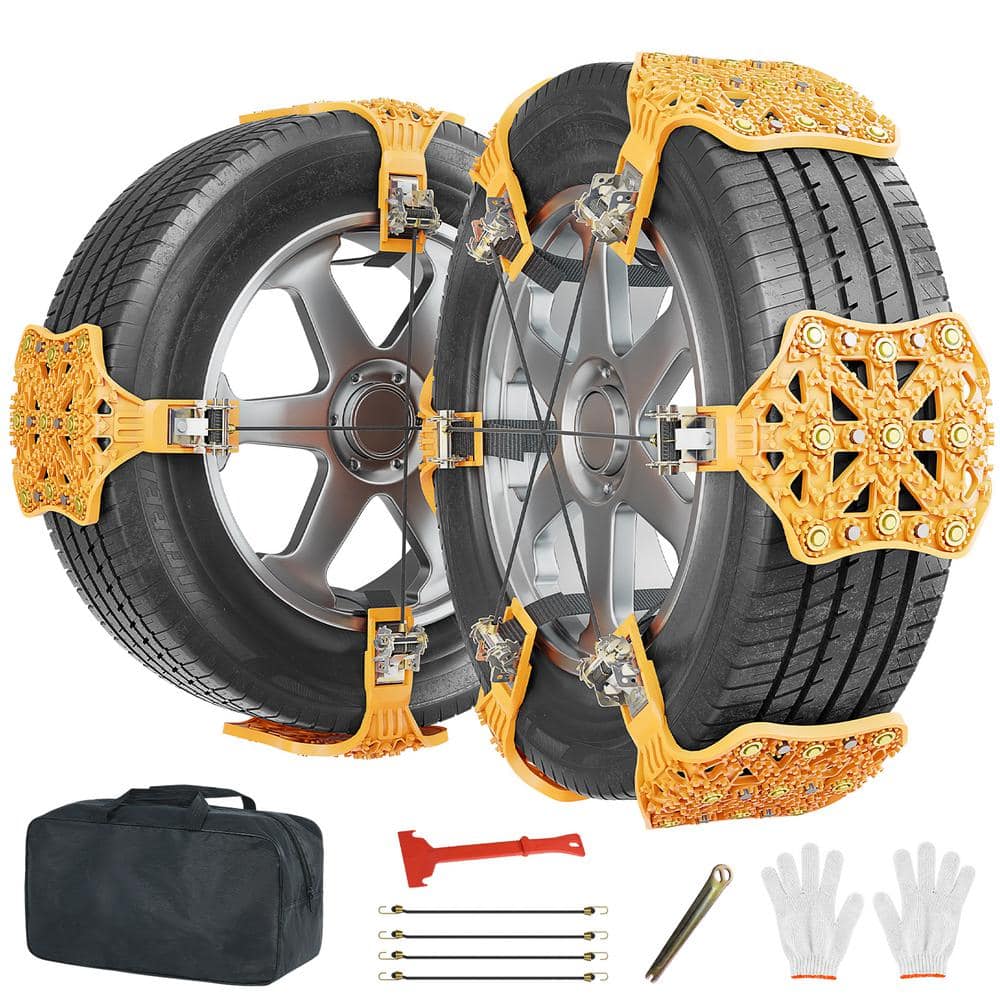 10-Pack TPU Tire Snow Chains Anti Slip Tire Chains for Tire Width 7 in. -11 in. Tire Snow Security Chain for Cars Yellow - Hercitys