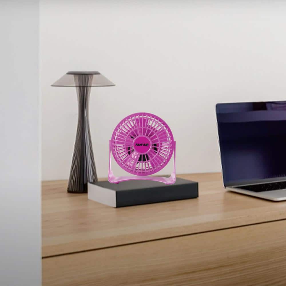 4 in. Desk Personal Fan – Pink - Hercitys