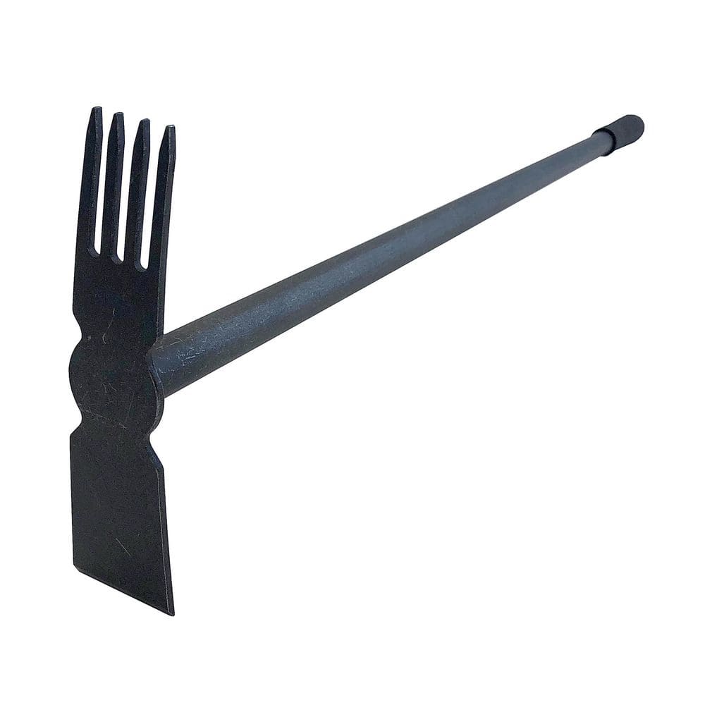 24.5 in. L Handle 32 in. L 4-Tine Hand Cultivator with Straight Edge Long Handle Hoe - Hercitys