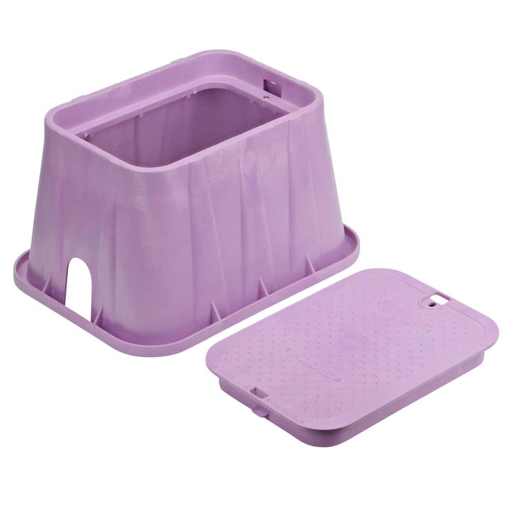 14 in. X 19 in. Pro-Spec® Series Rectangular Valve Box and Cover, 12 in. Height, Purple Box, Reclaimed Water Cover - Hercitys