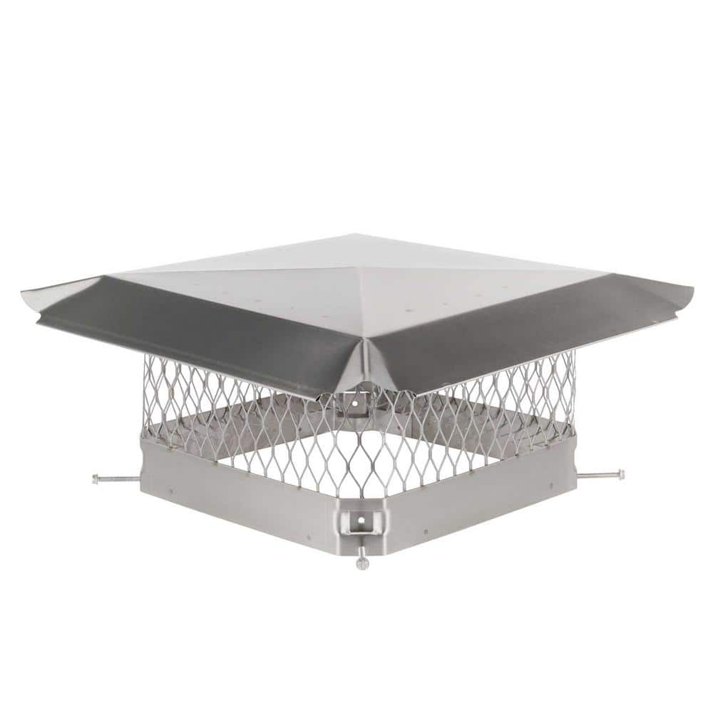 13 in. x 13 in. Bolt-On Single Flue Chimney Cap in Stainless Steel - Hercitys