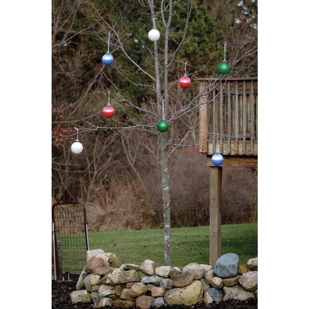 5 in. Silver LED Outdoor Hanging Globe Ornament - Hercitys