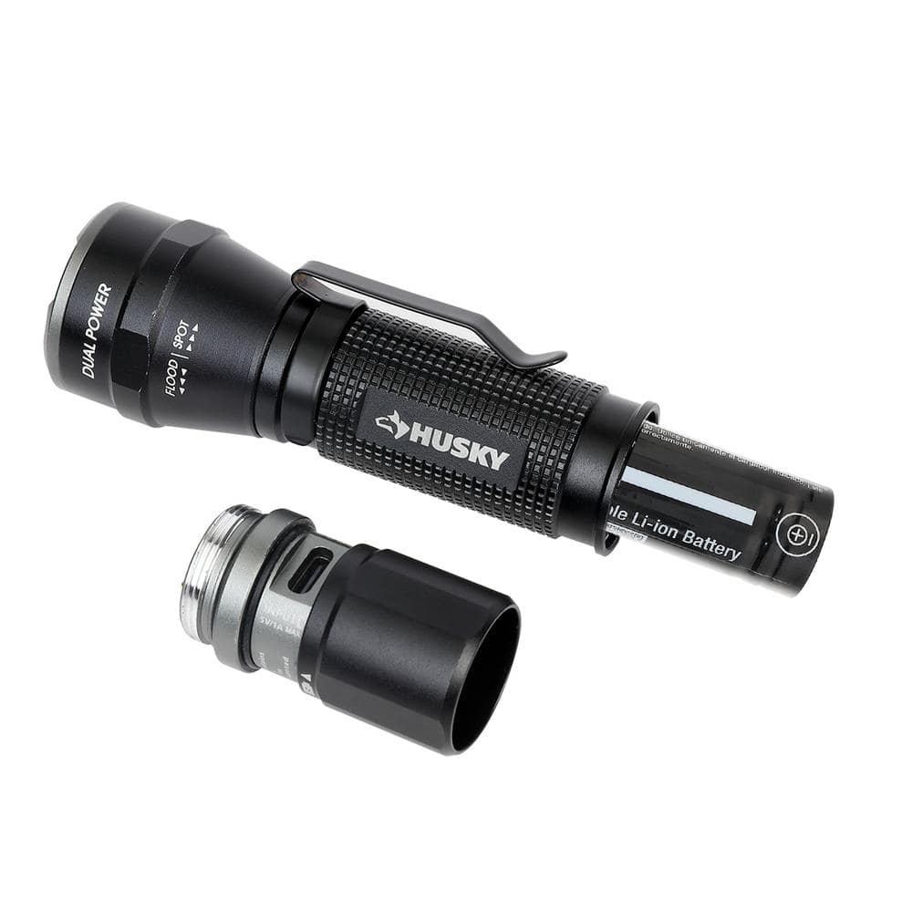 500 Lumens Dual Power Aluminum Flashlight 3.7-Volt 1200 mAh Rechargeable Replacement Battery - Hercitys