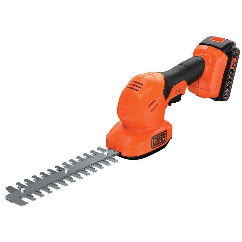 20V MAX 8 in. Hedge Trimmer with Interchangable 8 in. Shear Blade Kit with (1) 1.5 Ah Battery and Charger - Hercitys