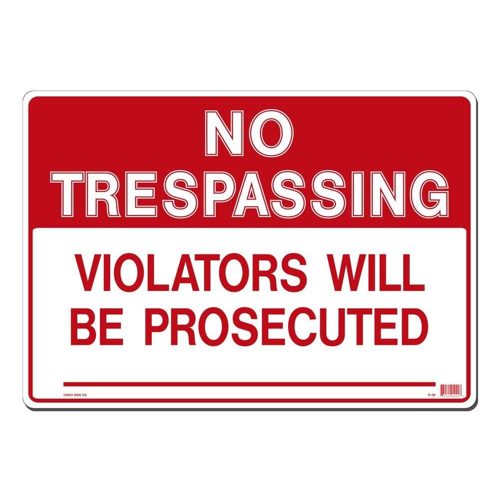20 in. x 14 in. No Trespassing Sign Printed on More Durable, Thicker, Longer Lasting Styrene Plastic - Hercitys