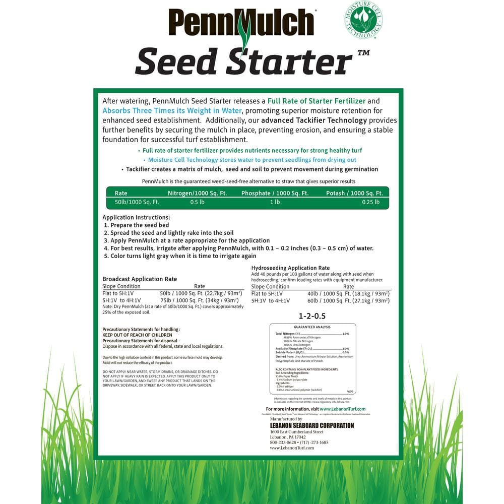 40 lbs. Seed Starter – Bag Covers 800 sq. ft. - Hercitys