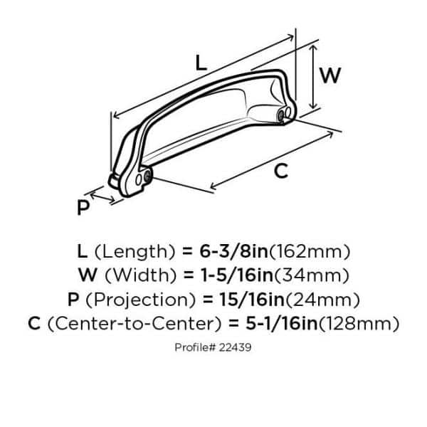 10-Pack Stature 5-1/16 in.  128mm  Classic Oil Rubbed Bronze Cabinet Cup Pulls - Hercitys