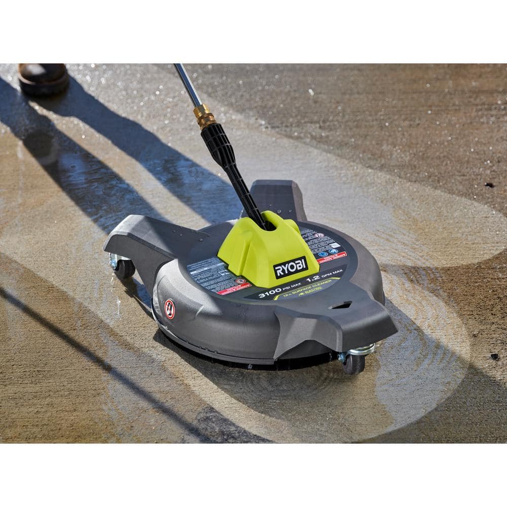 12 in. 3100 PSI Electric Pressure Washer Surface Cleaner with Caster Wheels - Hercitys