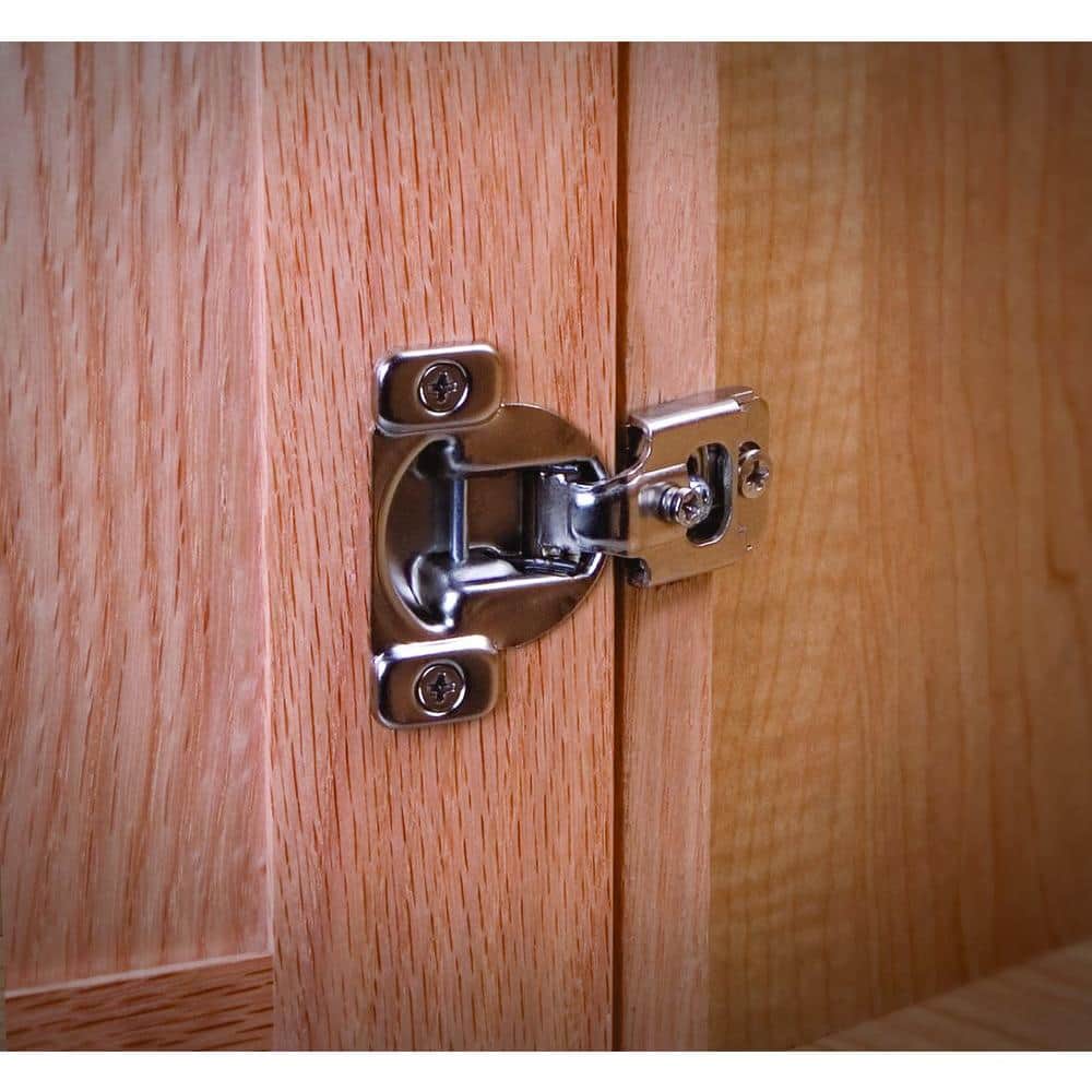 5 Pair Face Frames 35 mm 105-Degree 1/2 in. Overlay Nickel Cabinet Hinge (10 Pieces) - Hercitys