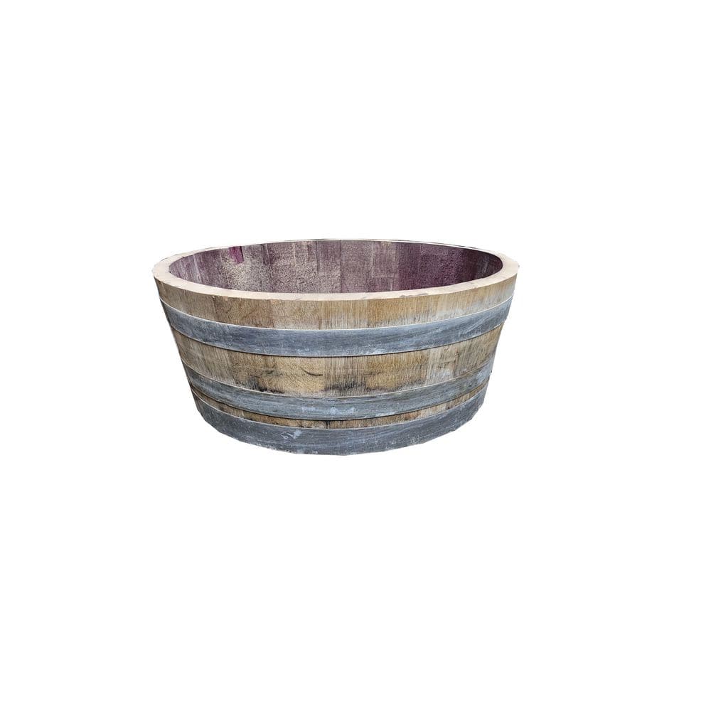 25 in. Dia x 9 in. H Natural Wood Wine Barrel - Hercitys