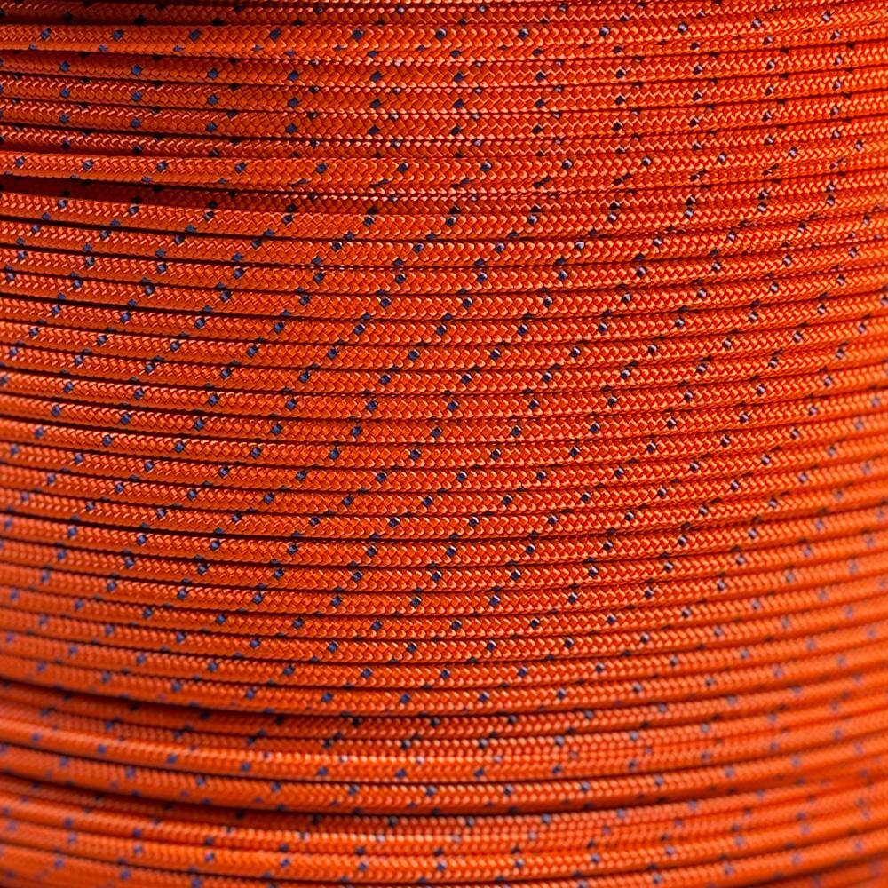 #4.5 (9/64 in. ) x 100 ft. Braided Starter Cord-Orange with White Tracer Polyester Non-Wire Rope - Hercitys