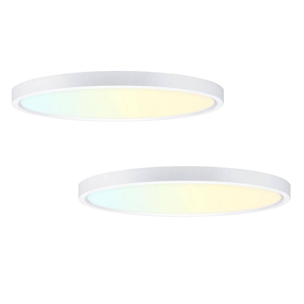 2-PACK 16 in. 30-Watt Integrated LED Flush Mount Light Super Narrow Frame Slim LED Ceiling Light with 5 CCT Selectable - Hercitys