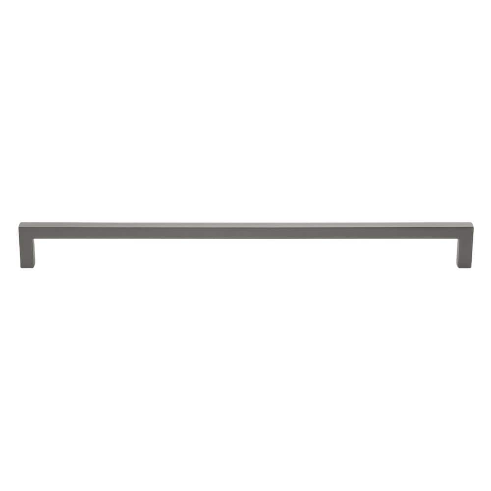 12-5/8 in. (320mm.) Center-to Center Graphite Solid Square Slim Cabinet Drawer Bar Pulls (10-Pack ) - Hercitys