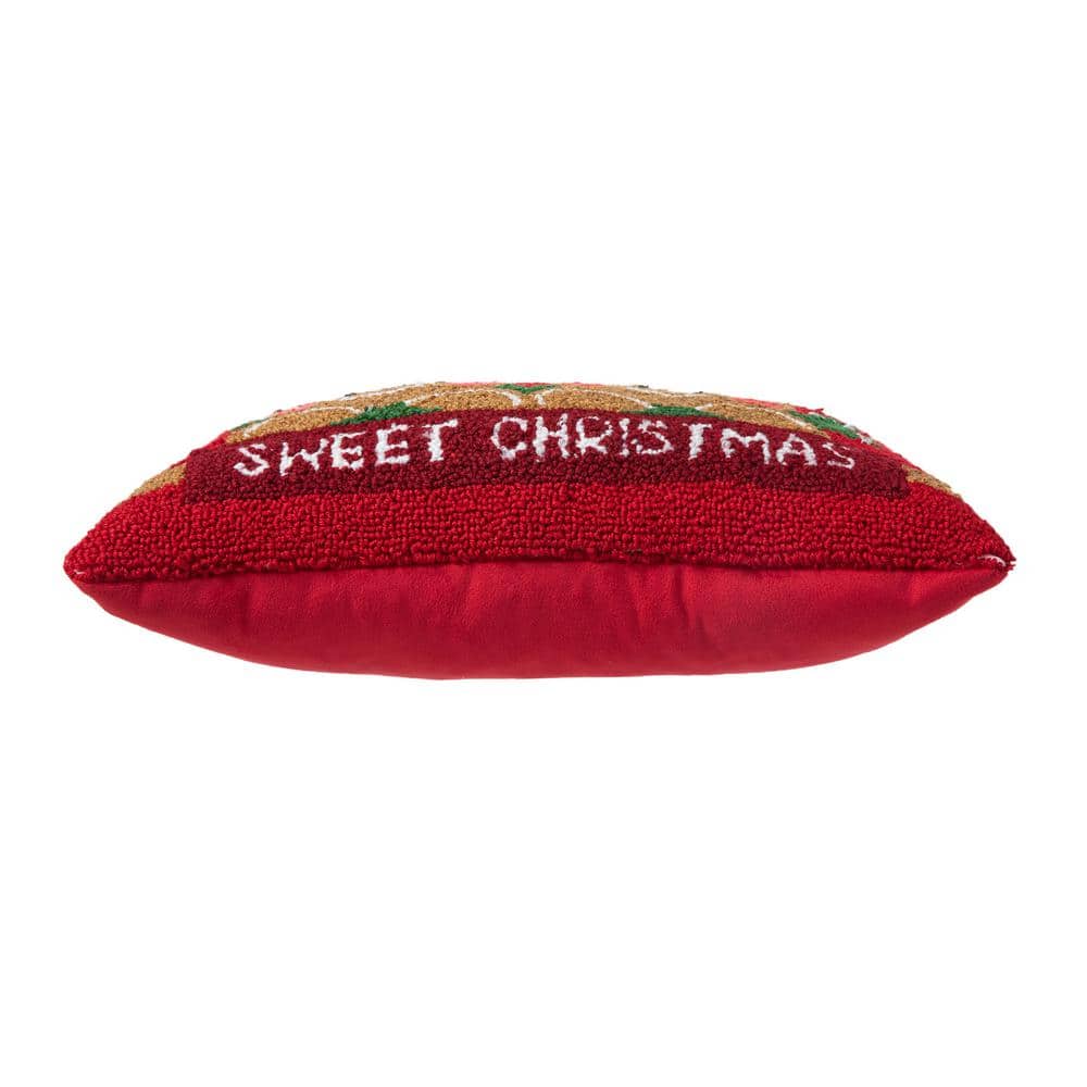 12 in. H Hooked Gingerbread Boy and Girl Pillow - Hercitys