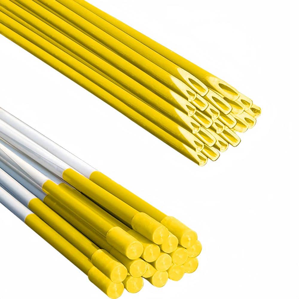 48 in. Reflective Driveway Markers Driveway Poles for Easy Visibility at Night, Yellow (20-Pack) - Hercitys