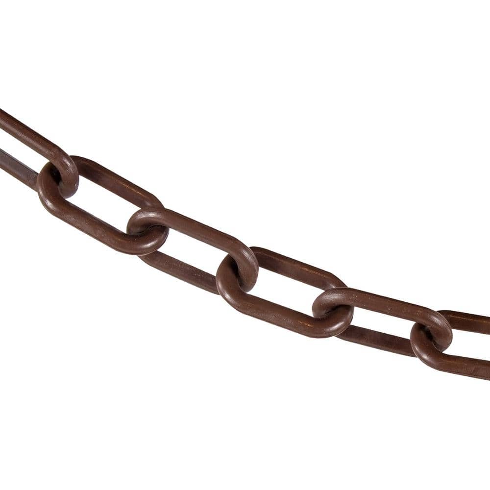 2 in. (#8, 51 mm) x 10 ft. Plastic Safety Chain in Brown - Hercitys