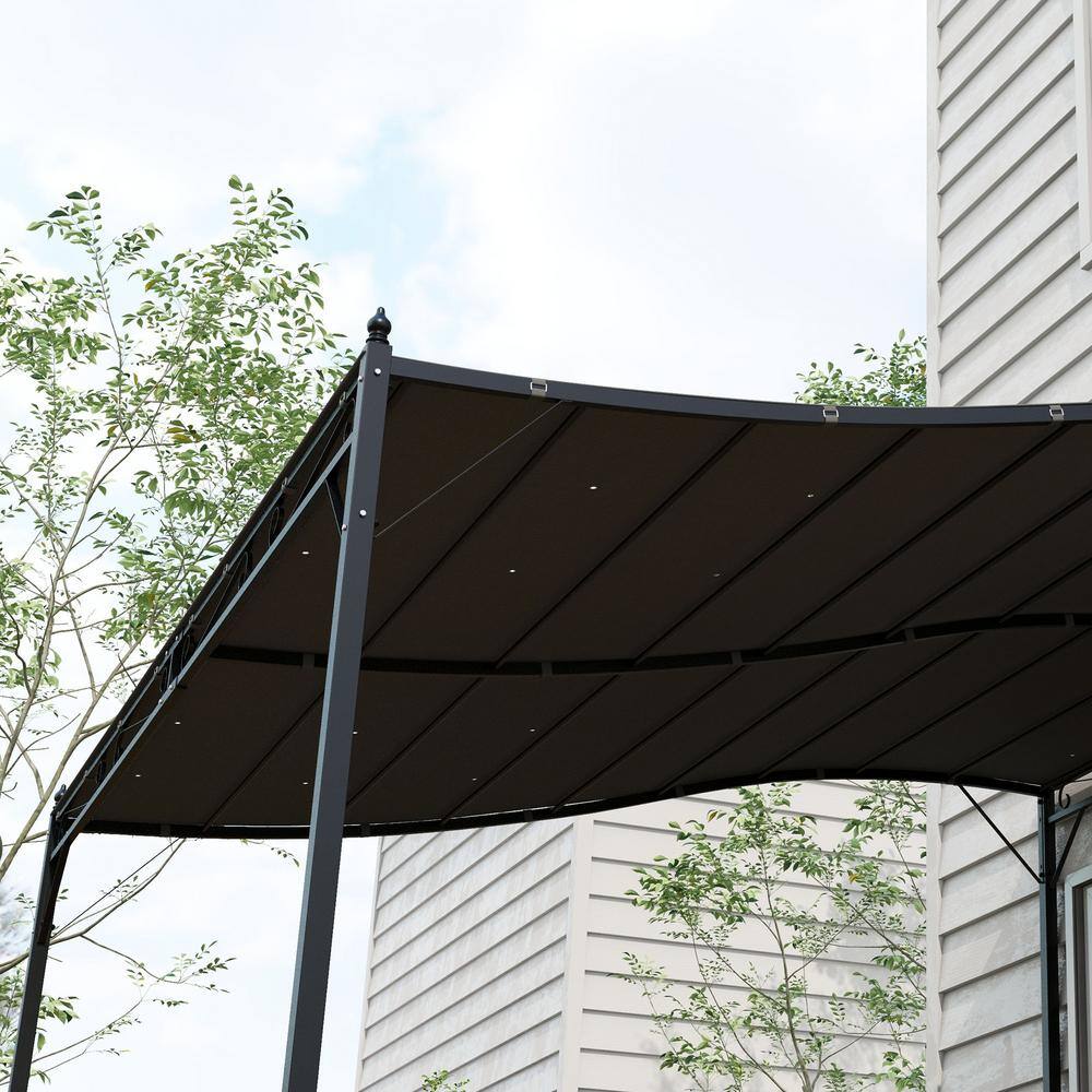 10 ft. x 10 ft. Dark Gray Polyester Fabric Pergola - Hercitys