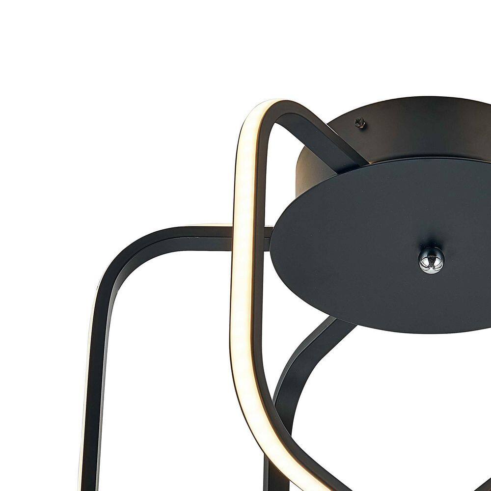 15.2 in. Modern Black LED Flush Mount for Kitchen or Bedroom - Hercitys