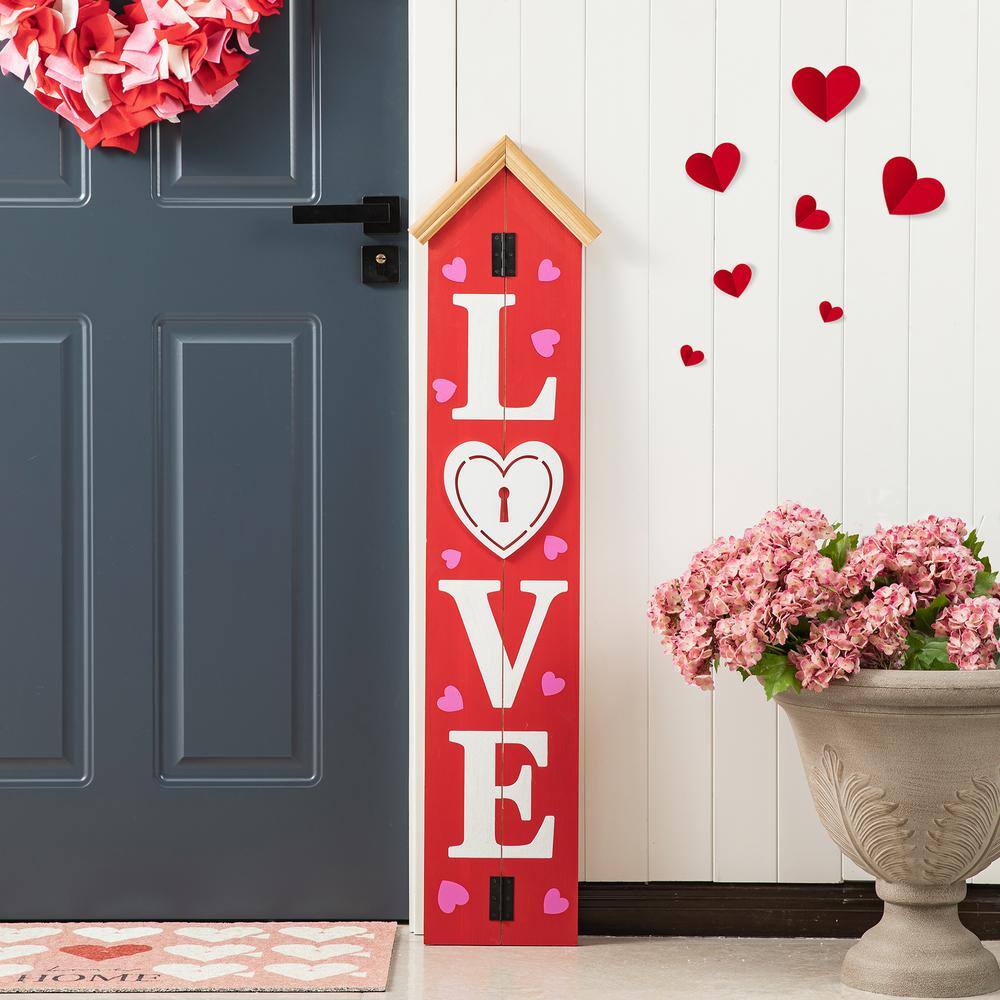 42 in.H Valentine’s Wooden  in.LOVE in. House-shaped Porch Decor - Hercitys