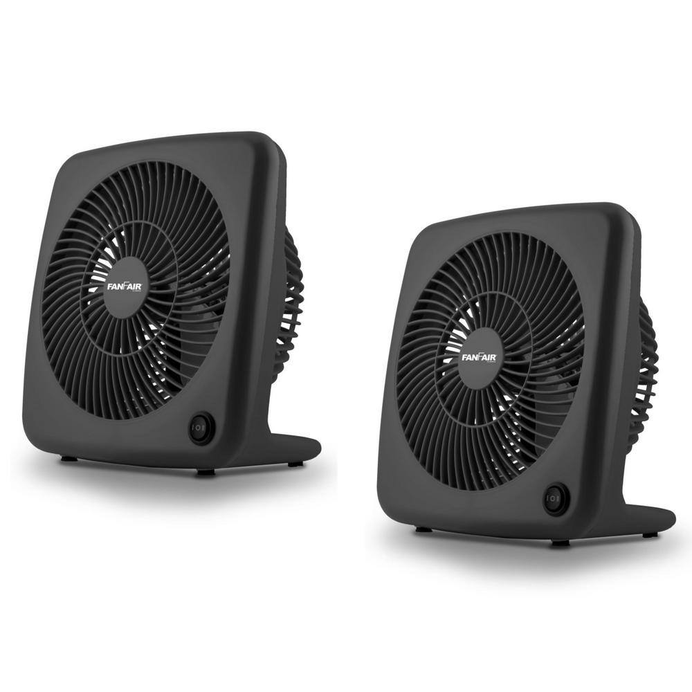 2 PACK 7 in. Box Personal Fan in Black - Hercitys
