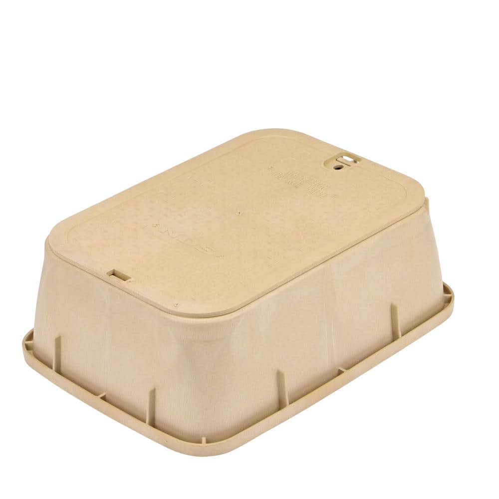 14 in. X 19 in. Rectangular Standard Series Valve Box Extension & Cover, 6-3/4 in. Height, Sand Box, Sand ICV Cover - Hercitys