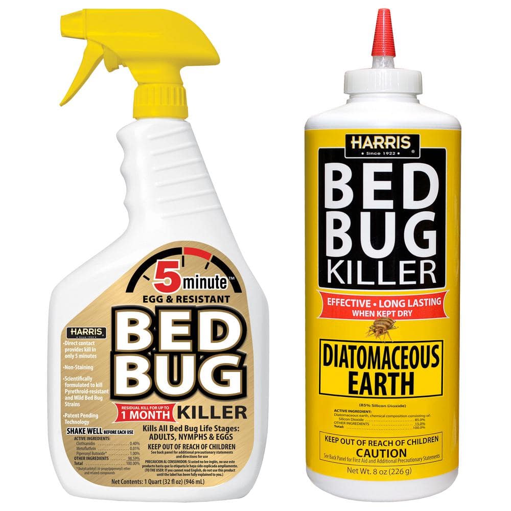 32 oz. 5-Minute Bed Bug Insect Killer and 8 oz. Diatomaceous Earth Bed Bug Killer - Hercitys