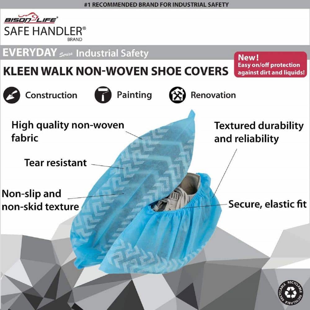 240-Pieces, Blue, Kleen Walk Non-Woven Disposable Shoe Covers, Non-Slip, Anti-Skid - Hercitys