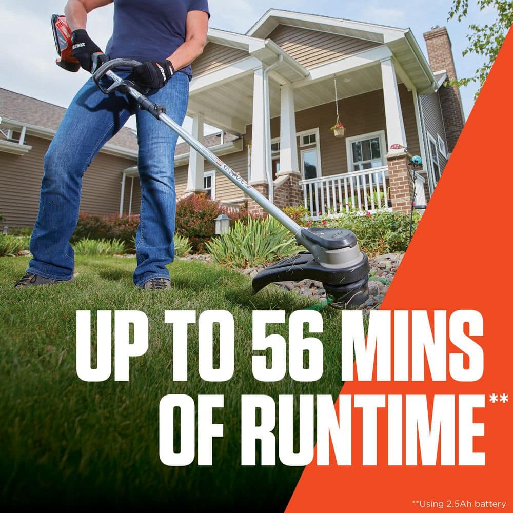 56V 16 in. Brushless Cordless Battery Straight Shaft String Trimmer with Universal Speed-Feed Bump Head (Tool Only) - Hercitys