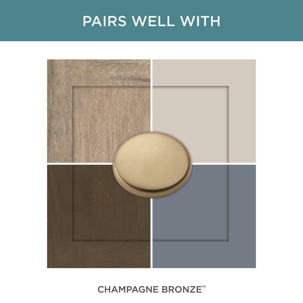 10-Pack Art Deco Streamline Round 1-3/16 in. (30 mm) Modern Champagne Bronze Cabinet Knobs - Hercitys