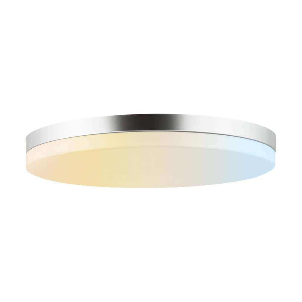 10 in. 1-Light White Selectable LED Dimmable Slim Round Ceiling Flush Mount, Selectable CCT 5 Color Temperature Options - Hercitys