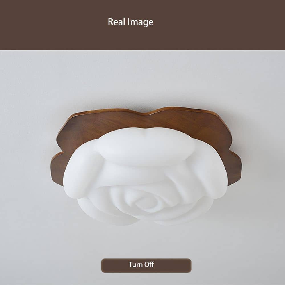 22.8 in. Integrated LED 30 Watt Brown Flush Mount for Dining Room Bedroom Kids Room with Milk White Acrylic Shade - Hercitys