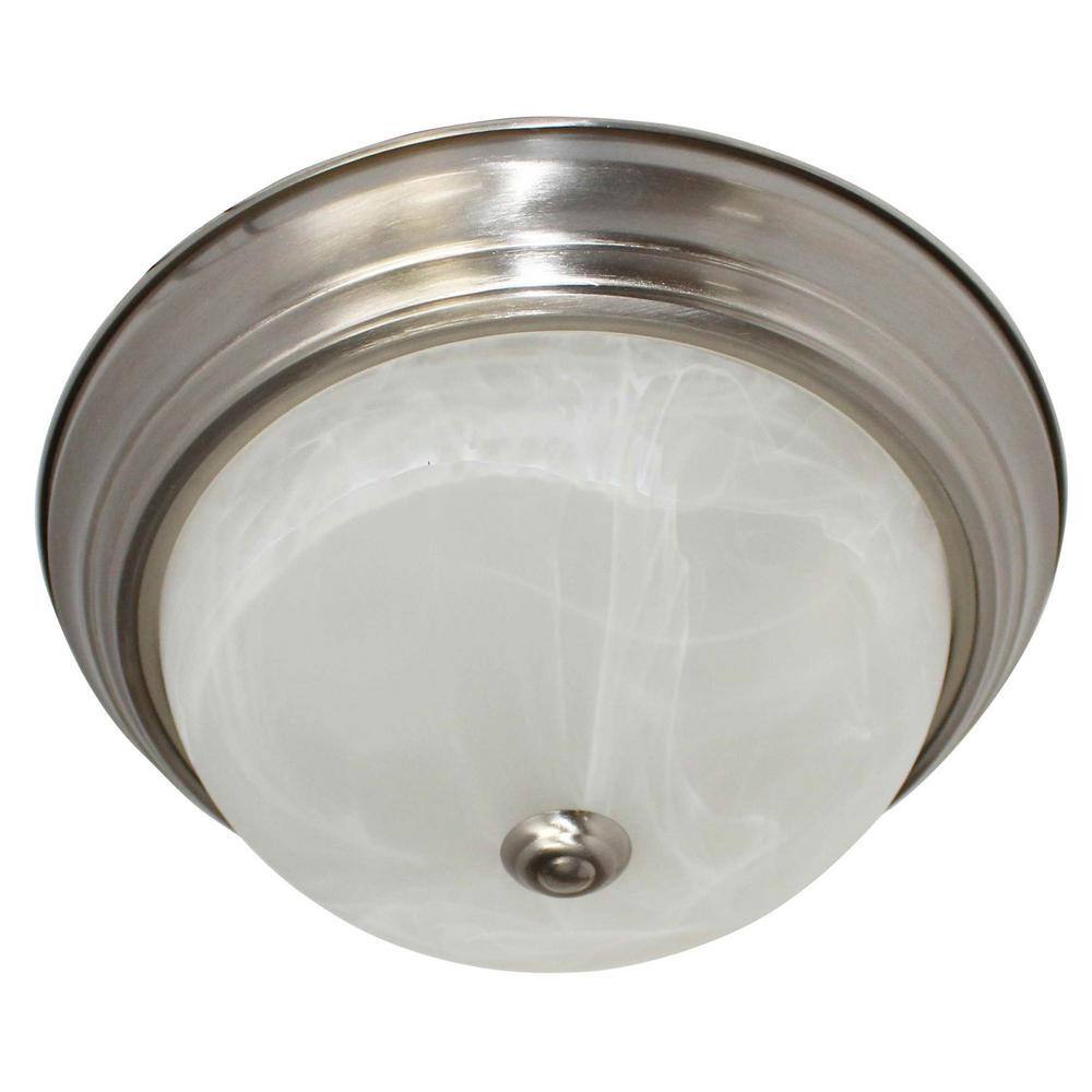 11 in. 1-Light Brushed Nickel LED Flush Mount - Hercitys