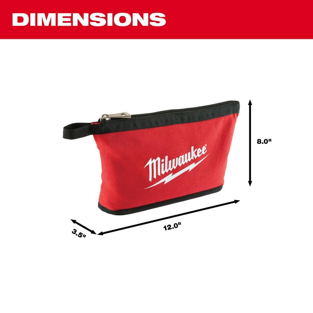 12 in. Red Zipper Tool Bag (4-Piece) - Hercitys