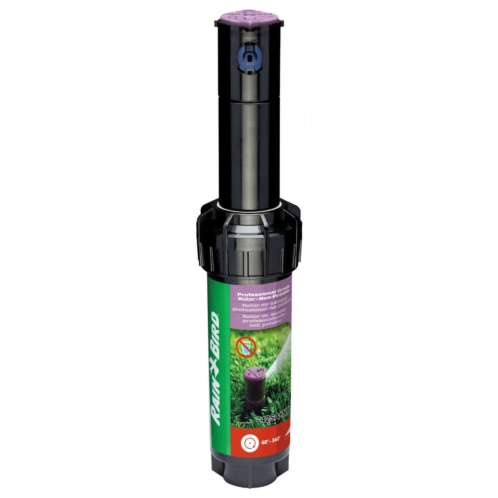 5000 Series 4 in. Pop-Up Gear-Drive Rotor Non-potable Sprinkler with Purple Cap, 40-360 Degree Pattern, Adj. 26-38 ft. - Hercitys