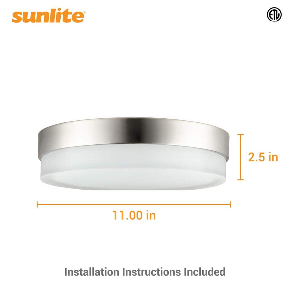 11 in. 1-Light Brushed Nickel Selectable LED Flush Mount - Hercitys