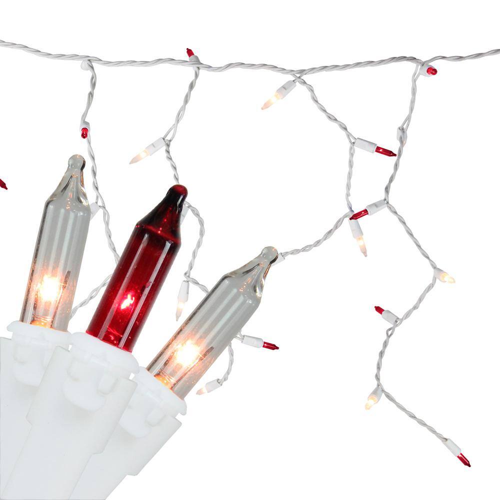 10 ft. 150-Light Red and Clear Mini Icicle Lights - Hercitys