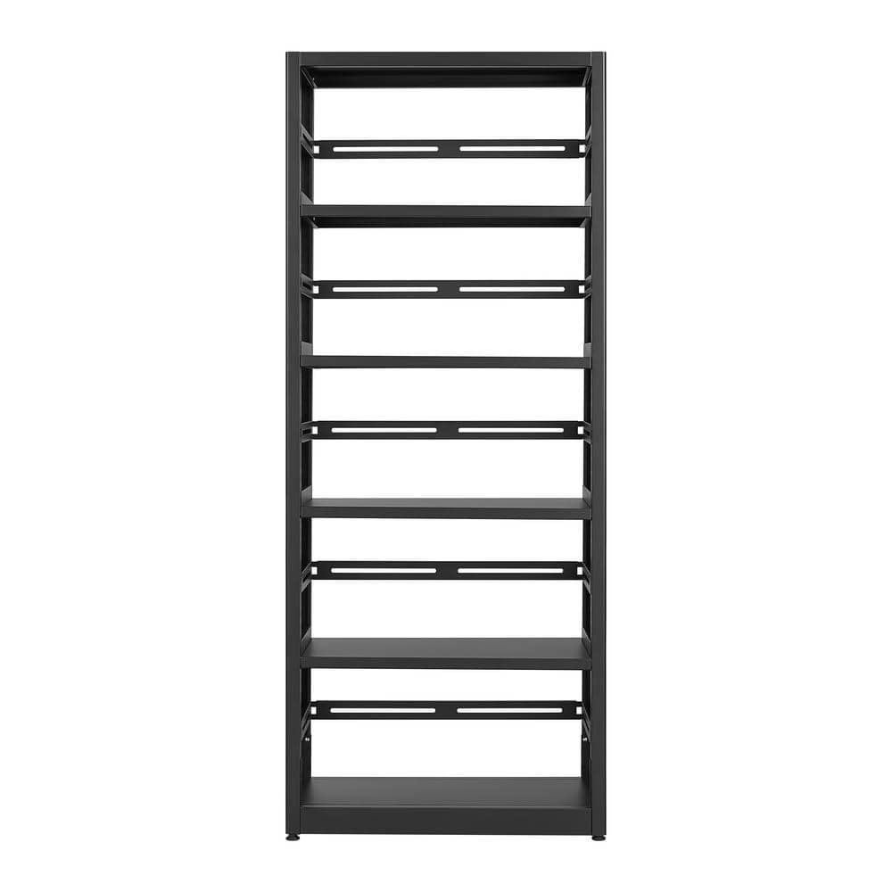 5-Tiers Metal Adjustable Garage Storage Shelving Unit in Black (28 in. W x 68 in. H x 13 in. D) - Hercitys