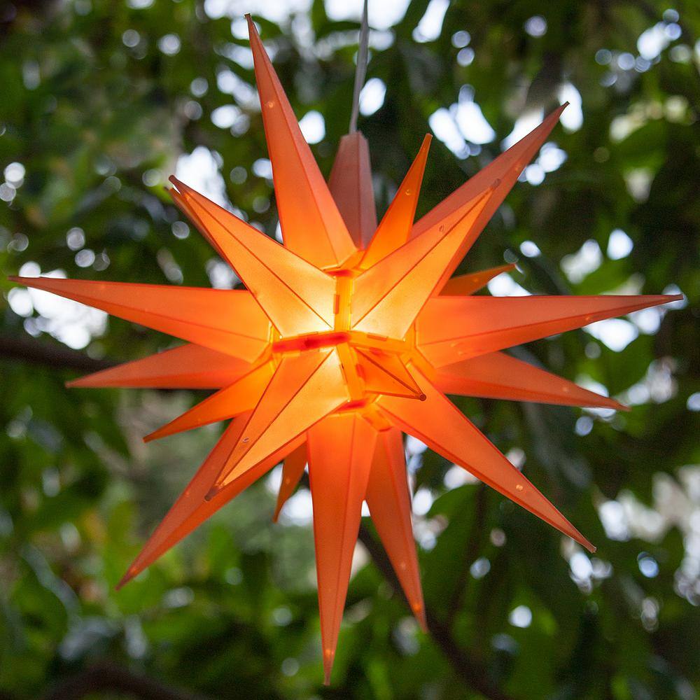 14 in. Illuminated LED Amber Holiday Moravian Star - Hercitys