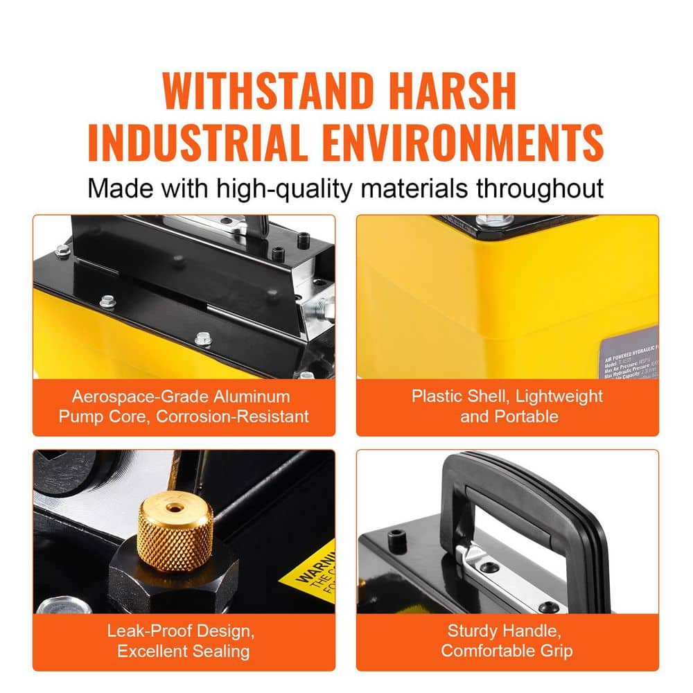 10,000PSI Air Hydraulic Pump, 0.61 Gal. Reservoir, NPT 3/8 In. Oil Outlet, NPT 1/4 In. Inlet, Plastic Air Hydraulic Pump - Hercitys